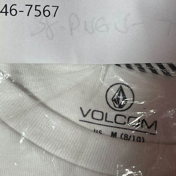Volcom Werkin Doubles T Shirt Girls Size M Star White Long Sleeve Tee NEW - Picture 9 of 9